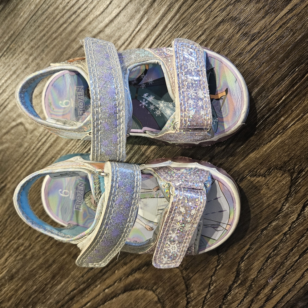 Kids Glitter Sandals - Silver and Blue